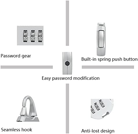 SDTC Tech 5 PCS Combination Luggage Lock Password Security Padlock Zinc Alloy Black Small Safe Combination Padlocks for Luggage Briefcases Suitcases Backpacks Computer Bags Locker Tool Cabinet