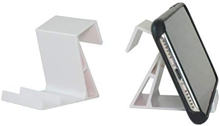 SkyClip Airplane Cell Phone Back of Seat Inflight Tray Table Clip and Sturdy Phone Stand, Compatible with iPhone, Android, Tablets, and Readers, Travel Must Have, White 2 Pack