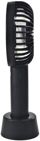 Comfort Zone Personal Handheld Rechargeable Fan, 4 inch, 3 Speed, Lithium Ion Battery, Micro USB Cable, Powerful, Mini Hand Fan, Ideal for Home, Bedroom & Office, CZPF402BK