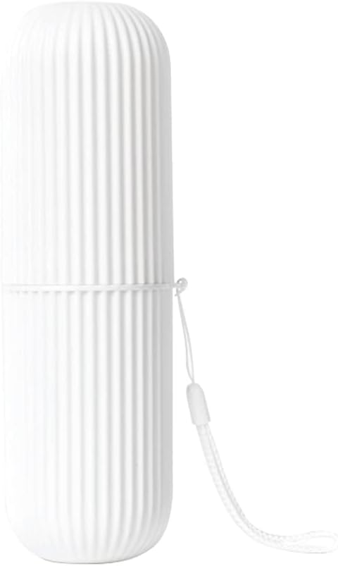 Cyrank Toothbrush Travel Case, Travel Toothbrush Holder, White, 7.7*2.4in