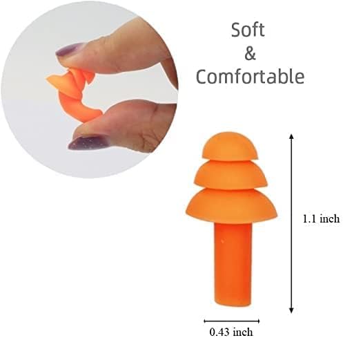 50 Pair of Soft Reusable Silicone Ear Plugs for Sleeping Swimming Concert Music Construction Work Industrial Shooting - Hearing Protection up to 25dB NRR - Waterproof Ear Plugs for Swimming Adult Men