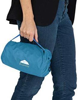 BlueHills 2 Pack Ultra Compact Travel Blanket Pillows Set of two Lightweight Airplane Traveling Essentials Flight Throws Compact Large Plane – Pink and Peacock Teal