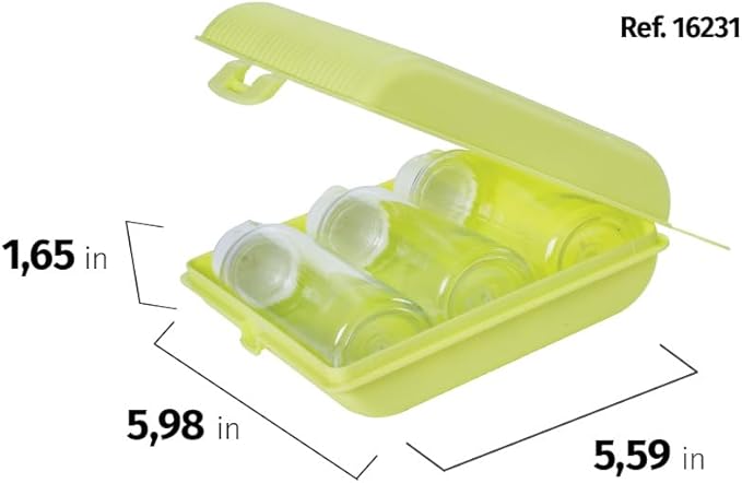 Travel Bottles Kit, Refillable & Leakproof, Toiletries Set with Large Toothbrush Case, Soap Holder and 3 Travel Size Containers 3oz each for Shampoo, Conditioner and Lotion, TSA Approved (Green)