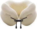 Ultra-Soft Travel Neck Pillow, Ergonomic Design with Contoured Shape, Breathable Fabric,Internal Structure，Travel Blanket Airplane Compact with Bag，Airplane Essentials (Thames Rice)