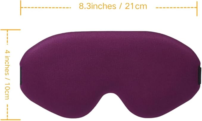 100% Light Blocking Sleep Mask with Storage Bag, Only 0.73oz Light Comfortable 3D Contoured Memory Foam, Blink Freely Eye Masks for Sleep, Travel, Nap, for Women, Purple