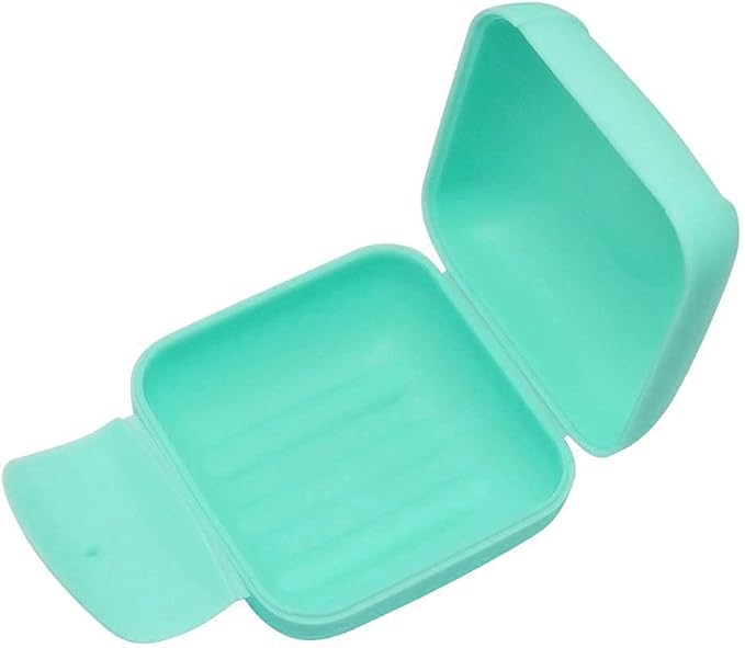 2 Pcs Small Size Plastic Soap Case Holder Container Box Home Outdoor Hiking Camping Travel,2.75 * 2.75 * 1.65 inch Blue