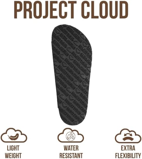 Project Cloud 100% Genuine Leather Flat Sandals For Women 2026 Cork Footbed Womens Sandals with Memory Foam and arch support Vacation Essentials Slides for Women Footwear (Venita)