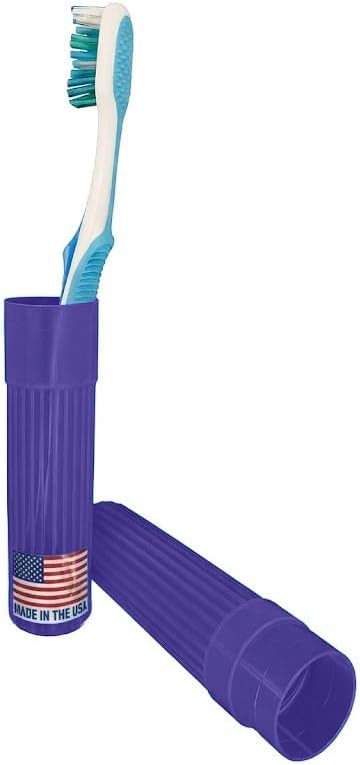 American Comb Toothbrush Holder - Purple, Made in USA, with Ventilation Holes, for Toothbrush Covers, Toothbrush Holder, Toothbrush Soft, Durable Design, Hygienic Bathroom Accessory