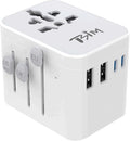 TSIM Universal Travel Adapter 35W 10A | 2 USB-A, 2 USB-C Ports Fast Charging PD 3.2 All in One International Power Adapter Plug USA EU UK AU JP Quick Wall Charger Worldwide Travel Essentials CE RoHS