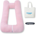 FHSGGP Travel Pillow Upgraded Version of Aircraft Travel Neck Pillow with Storage Bag, Sleep Pillows for Travel by Train, Car, or Plane, Supporting the Head and Body, Travel Pillow for Kids Pink