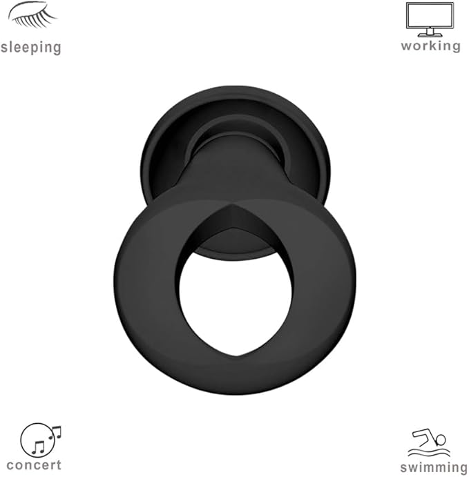 Ear Plugs for Sleeping, 2 Pairs Ear Plugs for Sleeping Noise Cancelling, 35dB Reusable Silicone Earplugs for Noise Reduction, Sleep, Work, Hearing Protection, Concert and Snoring, Black