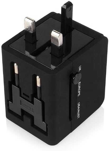 TSIM Universal Travel Adapter 20W 6A, 1 USB-A, 1 USB-C Ports All In One International Power Adapter Plug For USA EU UK AU Wall Charger Quick Charge European Plug Worldwide Travel Essentials | CE, RoHS