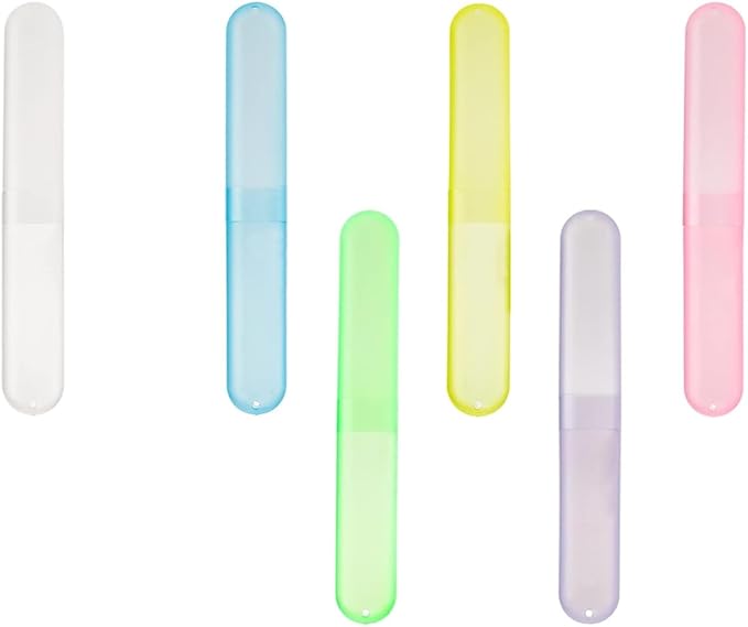 MingTa Set of Six Multicolored Travel Toothbrush Cases - Breathable, Clear & Portable Holders for Home, Travel & Camping Trips