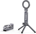 360° Rotation Magnetic Phone Stand with Tripod,Portable and Foldable Aluminium Alloy Phone Holder,Suitable for iPhone and All Mobile Phones,Essential Items for Flying or Traveling（Gray）