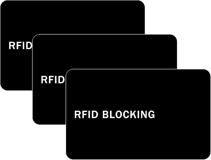 RFID Blocking Card - 3 Pack, Contactless NFC Credit Card ID Protection Safe Bank Card Passport Entire Wallet Purse Shield Protector Blocker Guard (Pack of 3)