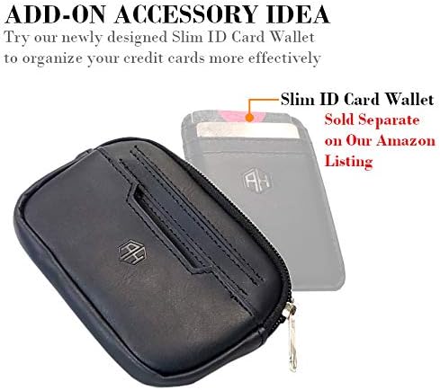 AccessoryHappy Minimalist Compact Belt Wallet Secret Money Pocket Pouch Wallet Belt for Both Men and Women - Sleek and Vegan Leather Travel Wallet for Attaching to Your Belt