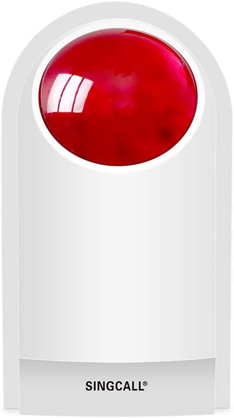 Remote Emergency Strobe Siren Alarm Kit Waterproof Outdoor Loud Panic SOS Warning System for Business Home Shop Hotel School 300ft 1 Red Flashing Siren+ 2 Call Buttons