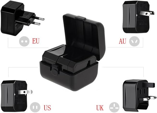 2 Pack Universal Travel Adapter Compact World Travel Adapter Kit All in One Charger Plug Converter with Carry Case for Power Strip Wall Outlet US AU UK CN France DE Europe China Australia Japan