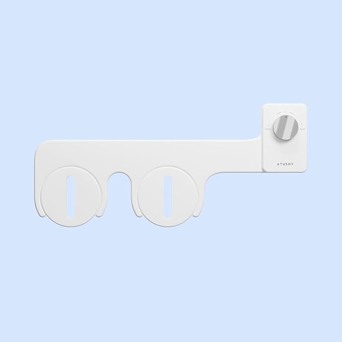 TUSHY NEW Fresh Dual Nozzle Cool Water Bidet: Ultra Slim Toilet Seat Attachment Sprayer with Luxury 2 in 1 Front & Rear, Self-Cleaning, 180º Clean (DIY Install, 10 Minutes), Non-Electric, Bamboo Knob