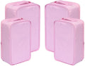 Travel Shoe Bags, Foldable Waterproof Shoe Pouches Organizer-Double Layer (2+2 Pink Shoebags)