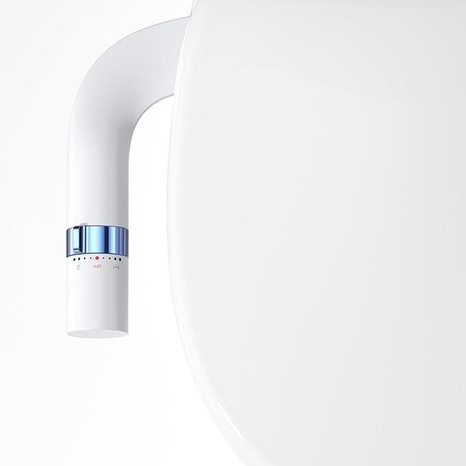 Bidet Attachment for Toilet, Ultra-Slim, Non Electric Dual Nozzle, Fresh Cold Water Spray Sprayer, Bidets Existing Toilets Seat, Baday Beday Badette Bedette, Feminine Rear Wash, Blue