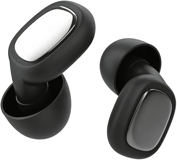 Ear Plugs for Sleeping 32dB Noise Reduction EarPlugs for Noise Cancelling & Sleep, Reusable Travel, Work, Focus & Concert, Ultra Soft with 4 Pairs of Ear Tips & a Portable Case (Black, One Size)