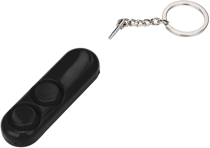 NUOBESTY Personal Alarm Keychain for Women Kids and Seniors 120 Emergency Alert Device with Anti-Theft Features Black