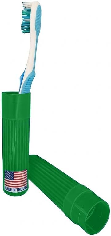 American Comb Toothbrush Holder (Green) - Made in USA, with Ventilation Holes, for Toothbrush Covers, Toothbrush Holder, Toothbrush Soft, Durable Design, Hygienic Bathroom Accessory