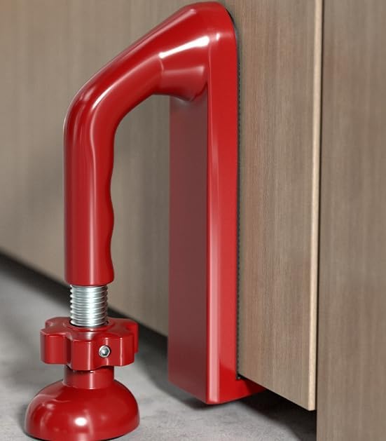 Portable Door Lock for Travel,Door Stopper Security for Hotels/Apartments - Reinforced Locking Device for Extra Safety for Women, Solo Travelers & Kids. (red)