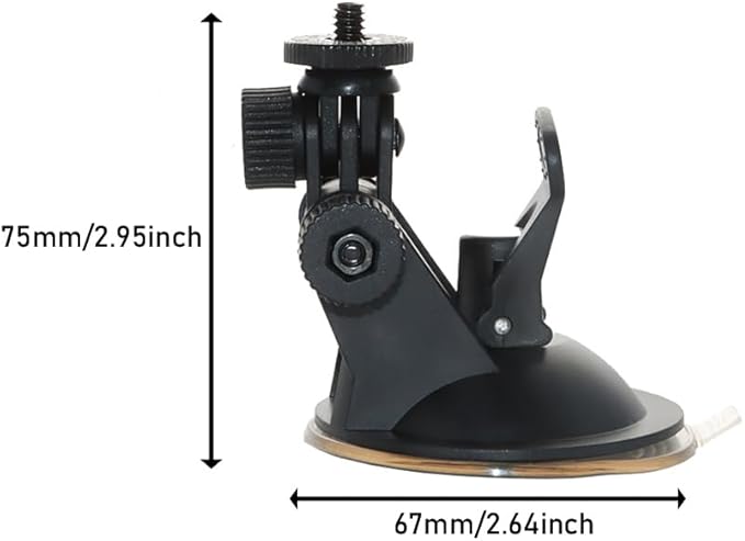 2 Pack Dash Cam Suction Cup Mount with 1/4 Screw Thread Windshield Camera Holder Stand for Car Dashcam GPS Driving DVR Action Camcorder Phone Bracket Video Recorder