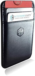 AH Mens Slim Wallet, Minimalist Thin Front Pocket GENUINE Leather Credit Card Holder with RFID Blocking for Work Travel