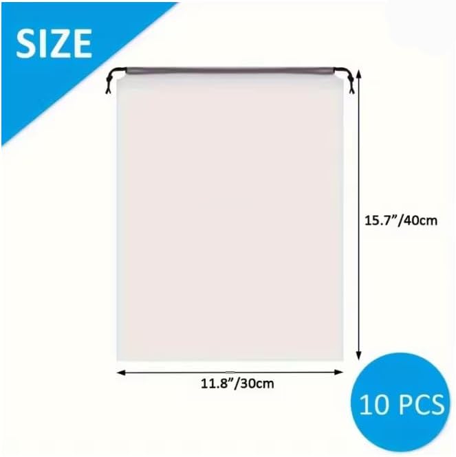 10PCS Waterproof Shoe Storage Bags, Portable Drawstring Travel Organizer for Shoes, Sundries, Transparent Plastic Bags