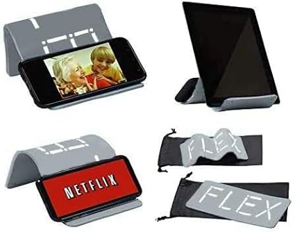 iFLEX Cell Phone Stand and Tablet Stand for Air Travel, Work and Home- Flexible Phone Holder is the Perfect iPhone Stand and Holds Any Mobile Device- Non-Slip Grip, Strong and Durable- Dark Navy Blue