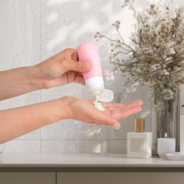 Travel Size Toiletry Bottles, Kit of 16 - TSA Approved Toiletries Essentials for Flying - Must Haves for Women - Silicone Containers, Squeeze Bottles and Accessories for Shampoo, Conditioner, Liquids