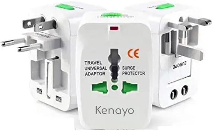 Worldwide Universal Power Adapter, All-in-One International Travel Plug Converter for USA, EU, UK, France, Italy, Australia, India - Portable Wall Charger Plug