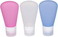 3 Pack Portable Food Grade Squeeze Silicone Liquid Travel Bottles For Shampoo, Conditioner, Lotion, Toiletries (3 OZ Pink + White + Blue)