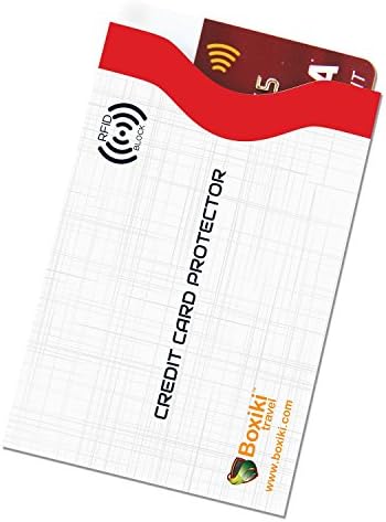 Boxiki Travel Set of 12 RFID Blocking Sleeves. Best way to Protect your Cards from Electronic Theft. Durable, Lightweight and Compact Design to fit in any Pocket or Purse. (White)
