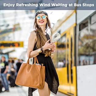 EasyAcc Handheld Fan, 5000 Battery Operated Portable Fan [ 4 Speed 20 Hours Powerful Hand Table Fan ] One Touch Power Off Foldable USB Desk Fan for Home Travel Outdoor