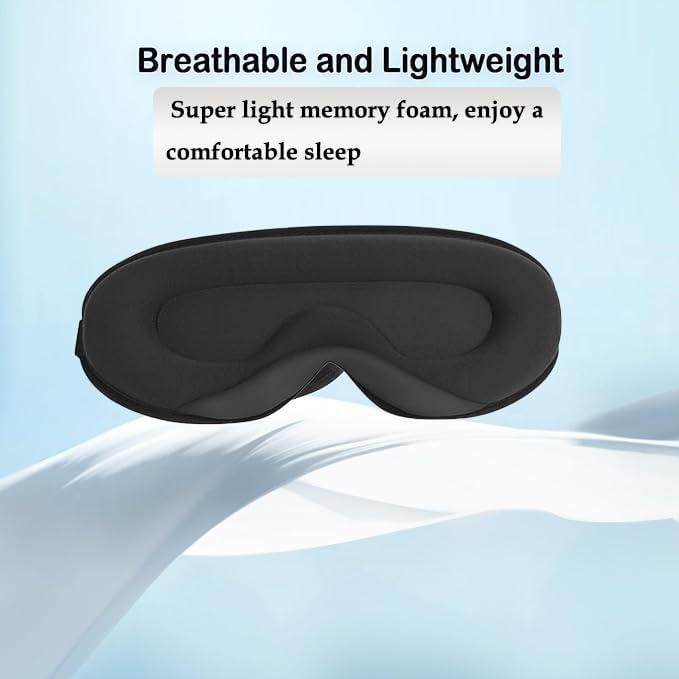 3D Contoured Sleep Mask for Side Sleepers, 100% Blackout Zero Pressure Eye Mask for Deep Sleep | Adjustable, Breathable & Portable | Ideal for Travel, Night Shift, Men & Women