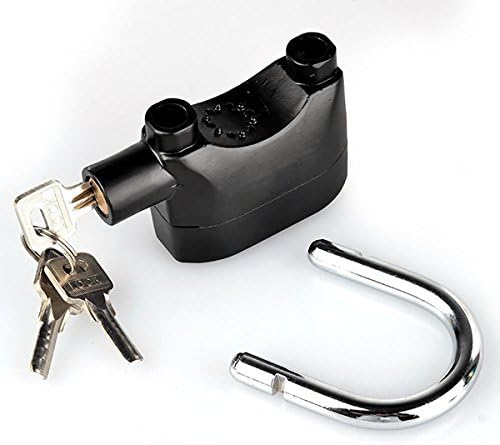 Alarm Lock 110dba Universal Security Alarm Lock System Anti-Theft for Door Motor Bicycle Padlock with 3 Keys (Black)