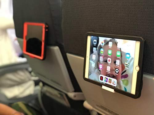 The SkyClip Airplane Cell Phone Back of Seat Inflight Tray Table Clip and Sturdy Phone Stand, Compatible with iPhone, Android, Tablets, and Readers, Travel Must Have (Logo - 2 Pack)