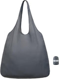 Nanobag Ultralight Heavy Duty Foldable Tote for Women & Men, Reusable Grocery & Travel Bag, Packable Collapsible Compact Market Essential (XL Gray)