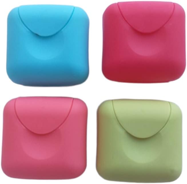Portable Travel Soap Container Case Box Holder with Lid, Plastic Soap Dish Organizer for Bathroom Home Outdoor Hiking Camping (4 Pack)