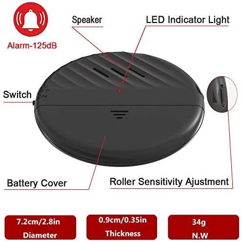 EverNary Window Vibration Alarm,3Pack 125dB Loud Ultra-Slim Anti-Theft Alarm for Door and Window Glass Break Sensor Alert with Adjustable Sensitivity (3, Black)