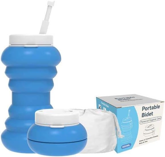 Collapsible Bidet: Perfect for Camping, Travel, and Backpackers. Beneficial for Postpartum Care. Eliminates The Need for a Plastic Water Bottle for istinja (perineal Hygiene). شطاف السفر
