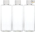 Cadet Home Solutions Refillable Clear Bottles (Plastic Screw-Top 3pack 4oz bottles) for Travel, School, Home or Office