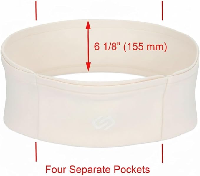 Sporteer VersaMax Anti-Theft Running Belt - Secure Double-Flap Waist Pack - Fits All Mobile Phones - Pickpocket-Proof Travel Money Belt & Medical Device Holder - Premium Nylon Spandex (Neutral, XL)