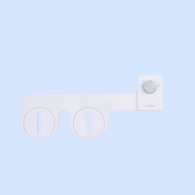 TUSHY Fresh Cool Water Bidet: Ultra Slim Toilet Seat Attachment (Non-Electric Self-Cleaning Hygienic Nozzle) Easy DIY Install <10 Min | Adjustable Water Pressure Control, Silver Knob