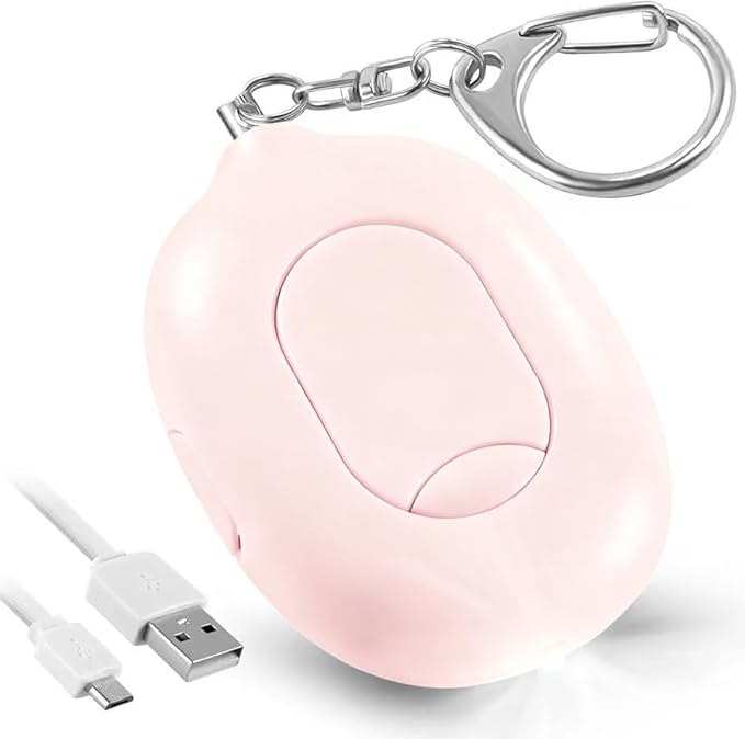 Door Stopper Security Alarm, Door Stopped Alarm When Opened, 130dB Loud Portable Vibration Sensor Door Stop Alarm with LED Flashing, USB Rechargeable for Travel Hotel Home Apartment Safety