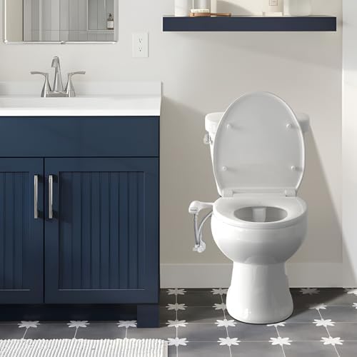 SAMODRA Ultra-Slim Hygienic Bidets Attachment for Existing Toilets - Adjustable Fresh Water Pressure Self Cleaning Nozzle Easy to Install, Rose Gold